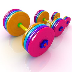 Image showing Fitness dumbbells