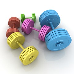 Image showing Fitness dumbbells