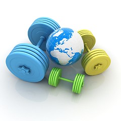 Image showing dumbbells and earth