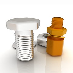 Image showing bolts with a nuts and washers