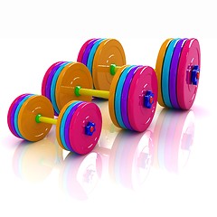 Image showing Fitness dumbbells