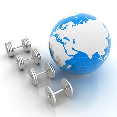 Image showing dumbbells and earth