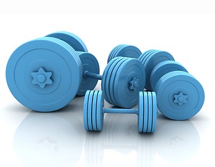 Image showing Fitness dumbbells