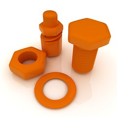 Image showing bolts with a nuts and washers