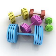 Image showing Fitness dumbbells