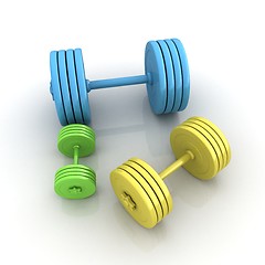 Image showing Fitness dumbbells