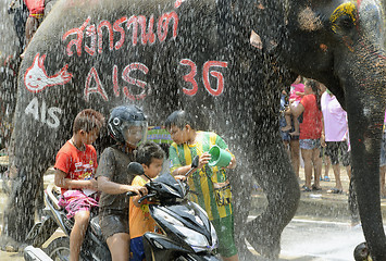 Image showing ASIA THAILAND AYUTTHAYA SONGKRAN FESTIVAL