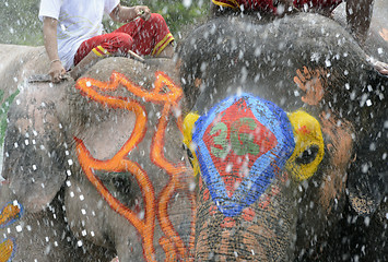 Image showing ASIA THAILAND AYUTTHAYA SONGKRAN FESTIVAL