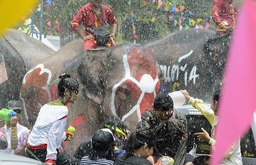 Image showing ASIA THAILAND AYUTTHAYA SONGKRAN FESTIVAL