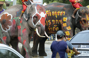 Image showing ASIA THAILAND AYUTTHAYA SONGKRAN FESTIVAL