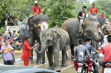 Image showing ASIA THAILAND AYUTTHAYA SONGKRAN FESTIVAL