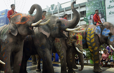 Image showing ASIA THAILAND AYUTTHAYA SONGKRAN FESTIVAL