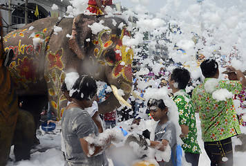 Image showing ASIA THAILAND AYUTTHAYA SONGKRAN FESTIVAL