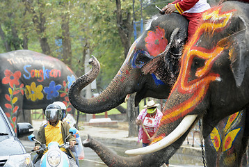 Image showing ASIA THAILAND AYUTTHAYA SONGKRAN FESTIVAL