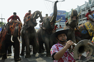 Image showing ASIA THAILAND AYUTTHAYA SONGKRAN FESTIVAL