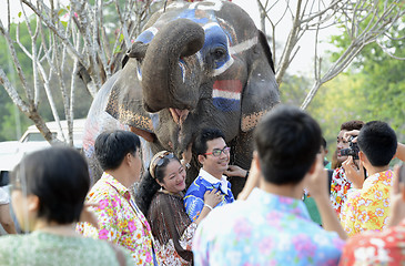 Image showing ASIA THAILAND AYUTTHAYA SONGKRAN FESTIVAL