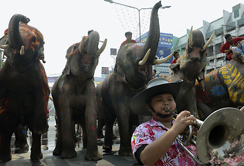 Image showing ASIA THAILAND AYUTTHAYA SONGKRAN FESTIVAL