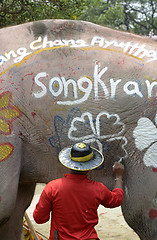 Image showing ASIA THAILAND AYUTTHAYA SONGKRAN FESTIVAL