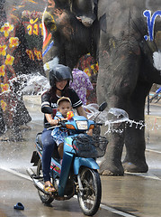 Image showing ASIA THAILAND AYUTTHAYA SONGKRAN FESTIVAL