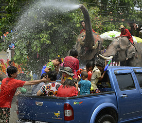 Image showing ASIA THAILAND AYUTTHAYA SONGKRAN FESTIVAL