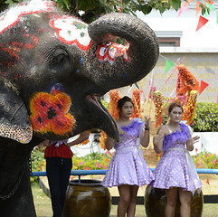 Image showing ASIA THAILAND AYUTTHAYA SONGKRAN FESTIVAL