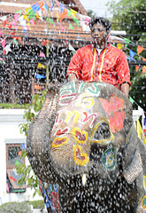 Image showing ASIA THAILAND AYUTTHAYA SONGKRAN FESTIVAL