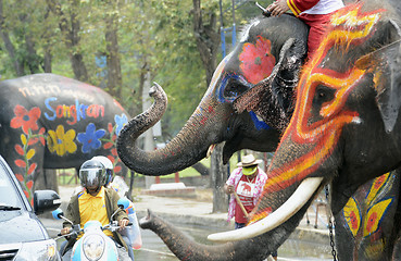 Image showing ASIA THAILAND AYUTTHAYA SONGKRAN FESTIVAL