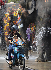 Image showing ASIA THAILAND AYUTTHAYA SONGKRAN FESTIVAL