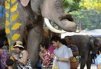 Image showing ASIA THAILAND AYUTTHAYA SONGKRAN FESTIVAL