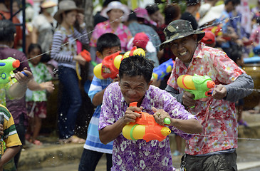 Image showing ASIA THAILAND AYUTTHAYA SONGKRAN FESTIVAL