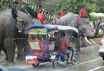 Image showing ASIA THAILAND AYUTTHAYA SONGKRAN FESTIVAL