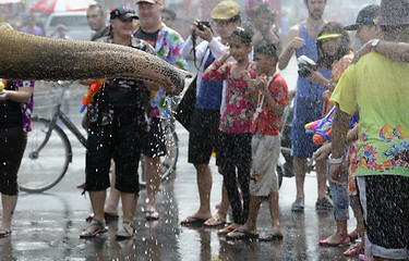 Image showing ASIA THAILAND AYUTTHAYA SONGKRAN FESTIVAL