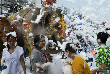 Image showing ASIA THAILAND AYUTTHAYA SONGKRAN FESTIVAL