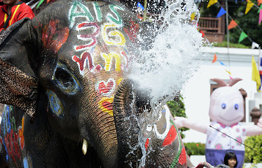 Image showing ASIA THAILAND AYUTTHAYA SONGKRAN FESTIVAL