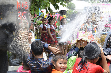 Image showing ASIA THAILAND AYUTTHAYA SONGKRAN FESTIVAL