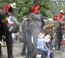 Image showing ASIA THAILAND AYUTTHAYA SONGKRAN FESTIVAL