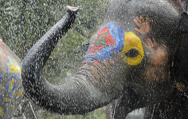 Image showing ASIA THAILAND AYUTTHAYA SONGKRAN FESTIVAL