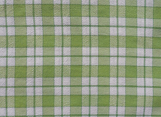 Image showing Green checkered tablecloth background