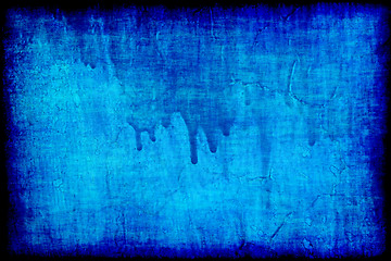 Image showing Blue grunge painted wall