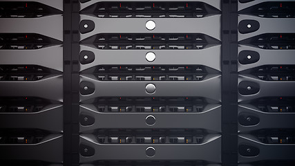 Image showing Modern Network servers in a data center.