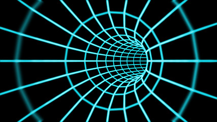 Image showing Abstract 3d tunnel from a grid. 