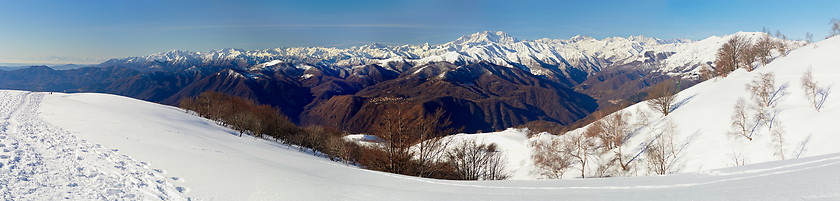 Image showing monte rosa glacier from mottarone bright sunny day