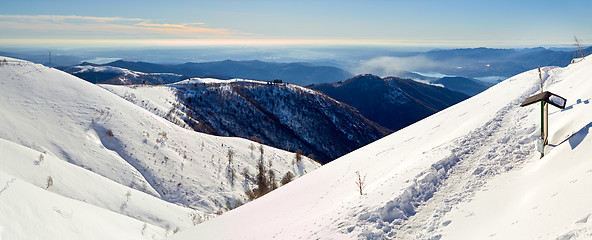 Image showing monte rosa glacier from mottarone bright sunny day