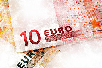 Image showing Euro money grunge background