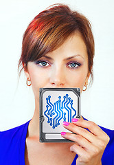 Image showing woman holds digital device