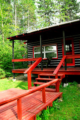 Image showing Log cabin woods