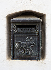 Image showing Black Vintage Letterbox