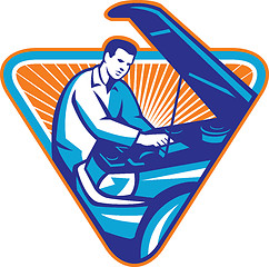 Image showing Automobile Mechanic Repair Car Retro