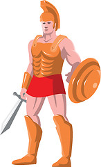 Image showing gladiator roman centurion warrior standing