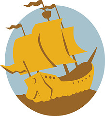 Image showing Sailing Ship Galleon Retro